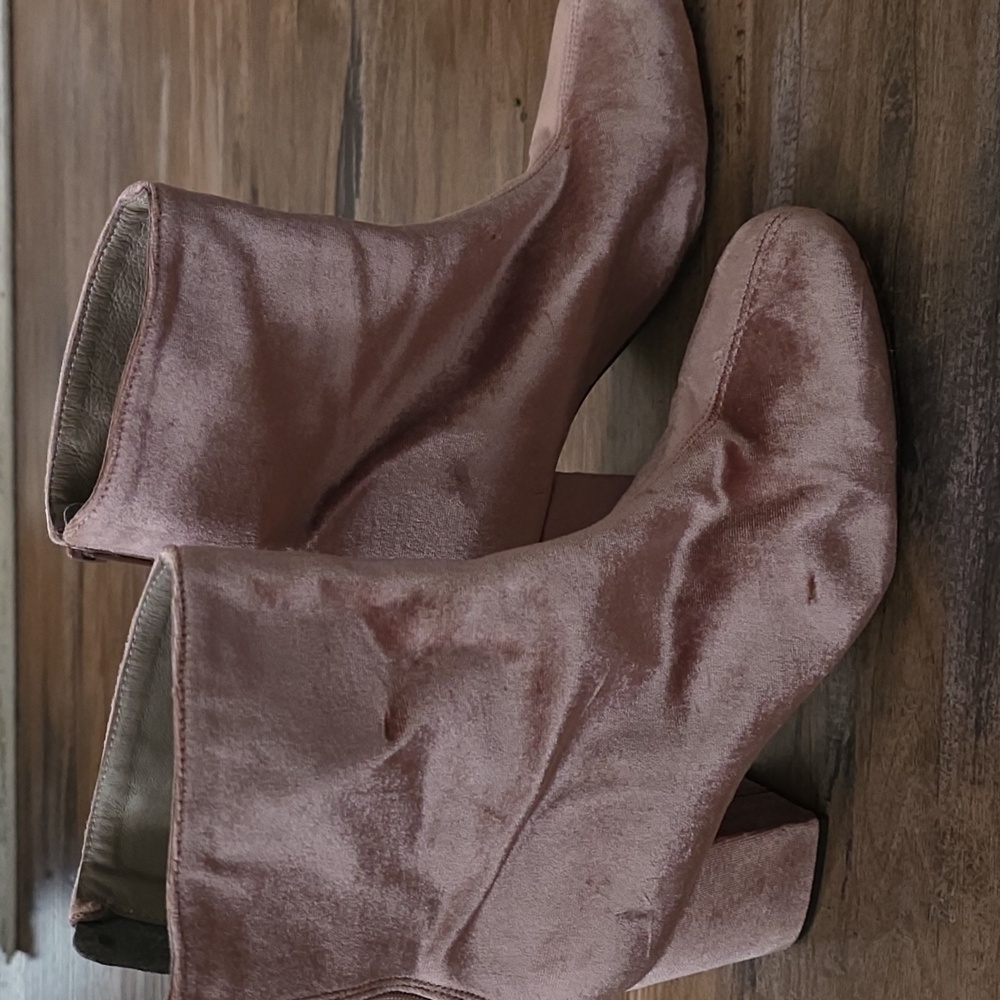 Free People Velvet Cecile Bootie Rose Ankle Boots